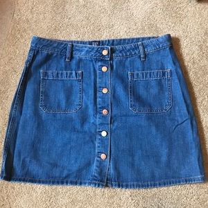 Gap Denim Button-Up Jean Skirt